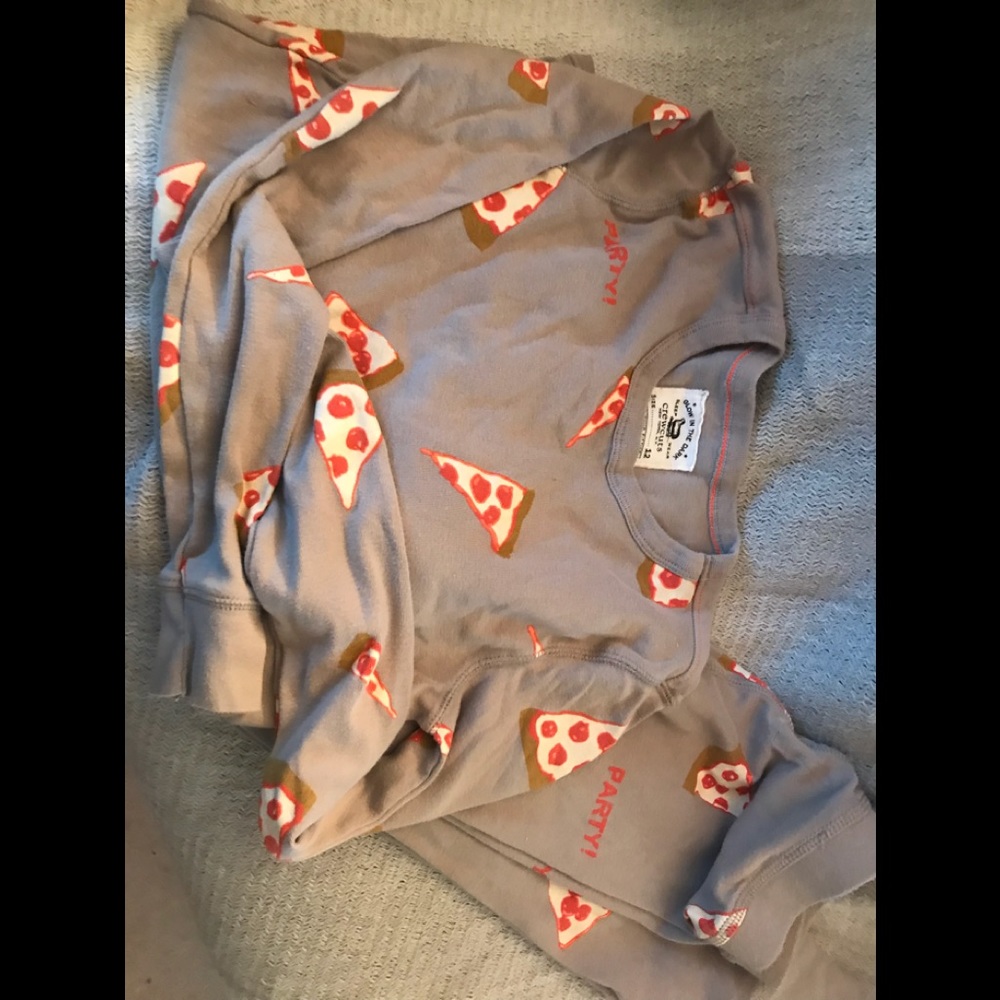 Jcrew crew cuts glow in the dark pizza pajamas